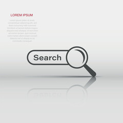 Wall Mural - search bar vector ui element icon in flat style. search website form illustration field. find search