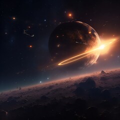 Wall Mural - solar system, galaxy full of stars, detailed , glow, cosmic, amazing lightning, photography, calm, l