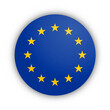 Flaga Unii Europejskiej Przycisk 3D. Unia Europejska Przycisk