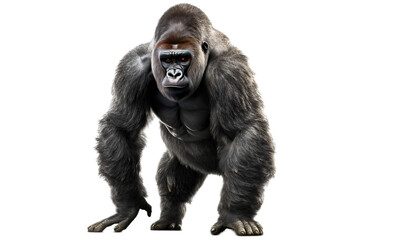 Gorilla isolated on transparent background cutout image