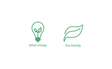 Sticker - green energy, eco friendly icon vector illustration 