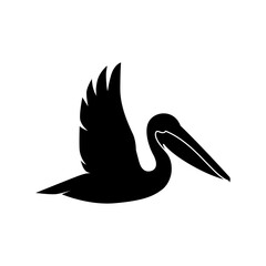 Poster - Flying Pelican vector logo