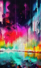 Poster - abstract colorful watercolor background, hand painted illustration, can be used as a background