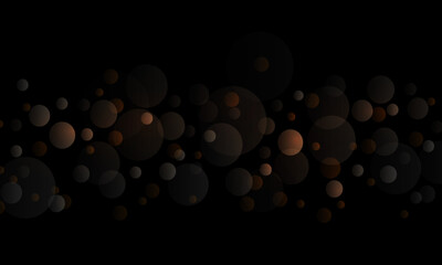 Wall Mural - Silhouettes of dim balls of brown tint on a black background