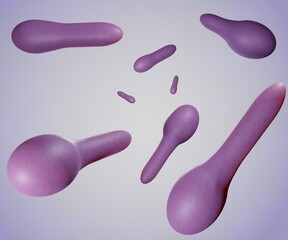 Wall Mural - Clostridium tetani in spore forming condition 3d rendering