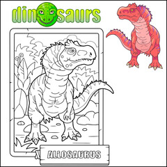 Sticker - prehistoric dinosaur allosaurus coloring book