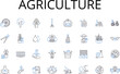 © michael broon - Agriculture line icons collection. Farming, Cultivation, Horticulture, Agronomy, Gardening, Agribusiness, Rural Industry vector and linear illustration. Soil Science,Crop Management,Animal Husbandry
