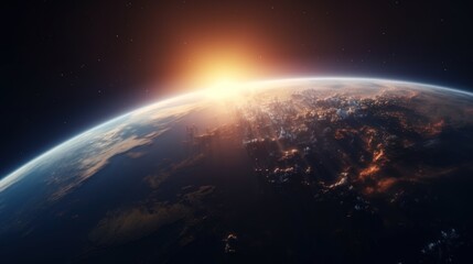 Wall Mural - image of earth from outer space. generative ai
