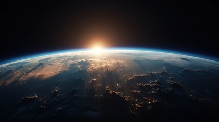 Wall Mural - image of earth from outer space. generative ai