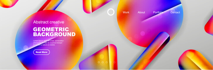 Wall Mural - Abstract background for your landing page design. Web page for website or mobile app wallpaper