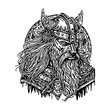 Viking man vector illustration. Isolated on white background.