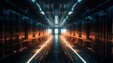 Fototapeta Do przedpokoju - Explore the cutting edge of AI with this awe-inspiring image of a supercomputer in action. See the incredible processing power and speed of modern technology in this stunning depiction.