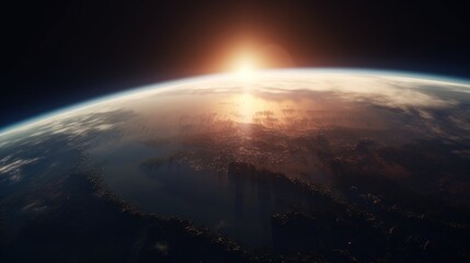 Wall Mural - image of earth from outer space. generative ai