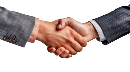 businessman hands shake partnership success. transparent isolated background. ai generated
