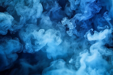 Wall Mural - Sky nature cloud smoke black night background for horror blue poster design wallpaper. AI generative