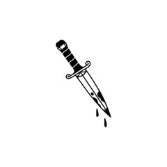 Wall Mural - vector illustration of a dagger with fire