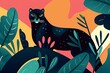 Black panther design, panther style, Mathis style. from generative ai