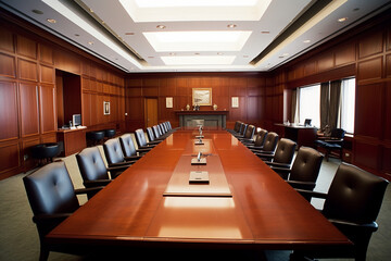 Wall Mural - room interior empty Quiet boardroom for strategy planning,  Generative AI