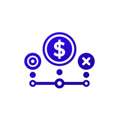 Poster - money management icon with dollar