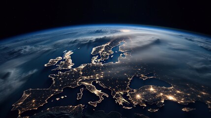Wall Mural - image of earth from outer space. generative ai
