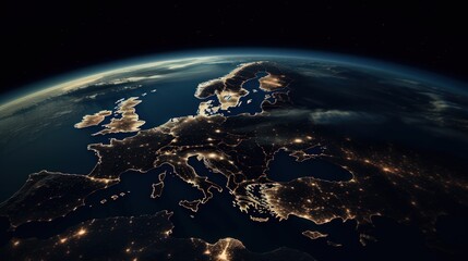 Wall Mural - image of earth from outer space. generative ai