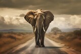 Fototapeta Perspektywa 3d - elephant in the desert