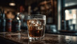 © digieye - Fizzing Delight: Iced Cola in Glass at a Bar. Generative Ai