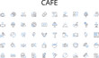 © michael broon - Cafe line icons collection. Customer, Shopper, Prospect, Purchaser, Consumer, Patron, Client vector and linear illustration. Investor,Bargain-hunter,Buyer persona outline signs set
