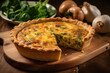 homemade dish of quiche