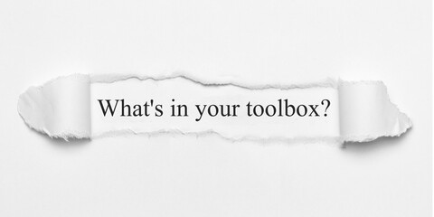 What's in your toolbox?	