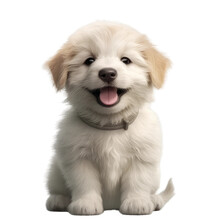 Cute Baby Smiling Puppy. Small Dog Pets. Transparent Isolated Background. AI Generated