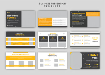 Online education concept for editable powerpoint presentation slide template design