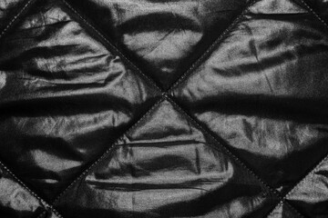 Black leather texture background. Close up of black leather texture background.