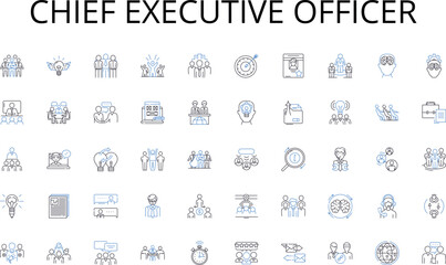  Chief Executive Officer line icons collection. Profit, Sales, Branding, Marketing, Expenses, Communication, Strategy vector and linear illustration. Leadership,Productivity,Innovation outline signs