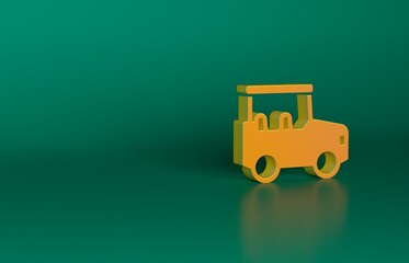 Sticker - Orange Safari car icon isolated on green background. Minimalism concept. 3D render illustration