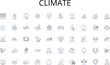 © michael broon - Climate line icons collection. Efficiency, Productivity, Deadlines, Meetings, Communication, Organization, Strategies vector and linear illustration. Management,Focus,Multitasking outline signs set