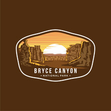 Bryce Canyon National Park Emblem Patch Logo Illustration