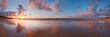 Panorama of the Baltic Sea at sunset in Poland