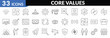 © Yogen Design - Core values line icons set. Collection of core values icon set EPS10 - Vector 