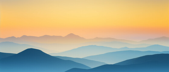 Sunset landscape with mountains and sky Generative AI