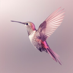 Wall Mural - Generative AI: beautiful colorful  hummingbird flying
