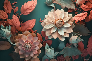 Wall Mural - illustration flowers background