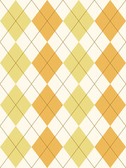 Wall Mural - Argyle tartan seamless pattern . Fabric diamond repeating texture on white background. Classic argyle yellow and blue checkered ornament.	
