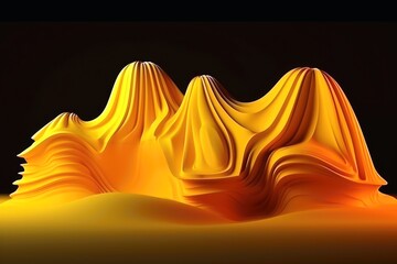 Abstract three dimensional background with soft curves and vibrant colors created with generative AI technology.