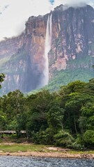 Wall Mural - Time-lapse of Angel falls, Canaima National Park, Venezuela