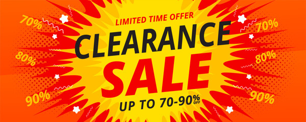 Wall Mural - clearance sale banner template design.