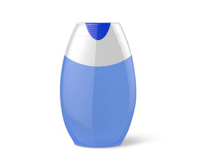 Paste Cream Gel Oval Shape Blue Plastic Bottle 3D Rendering