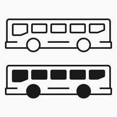 Wall Mural - public transport bus side view line shape icons vector illustration