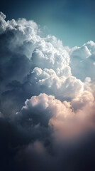 Wall Mural - ravishing enchanting cloud background with beautiful teal blue sky and fluffy pink clouds