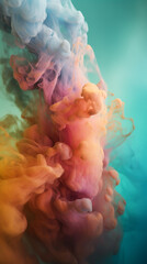 Wall Mural - chromatic colourful clouds with pastel blurred sunset